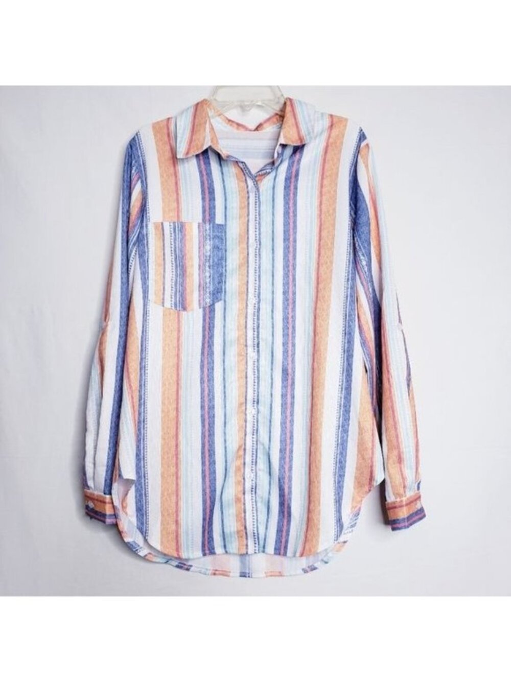 90s Vintage Style Southwestern Striped Button Down Shirt Top Women's Small - Picture 8 of 10